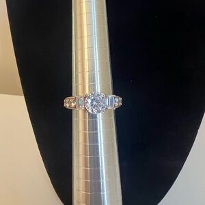 Diamonique Rose Gold Sterling Silver Ring with Diamonique Stones